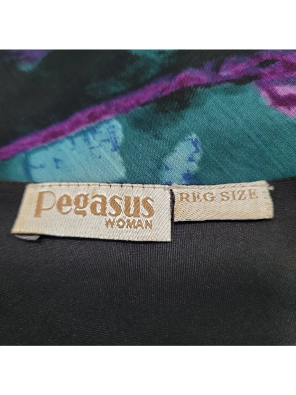 VTG Pegasus Woman Purple Chiffon Sequin 2 Piece Skirt Set Blouse Outfit Reg Size
